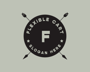 Hipster Arrow Fishing Camping logo design