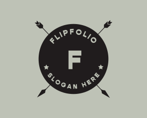 Hipster Arrow Fishing Camping logo design