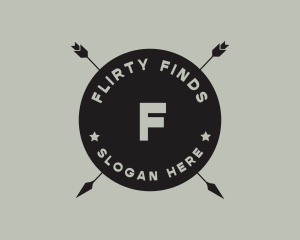 Hipster Arrow Fishing Camping logo design