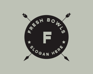 Hipster Arrow Fishing Camping logo design