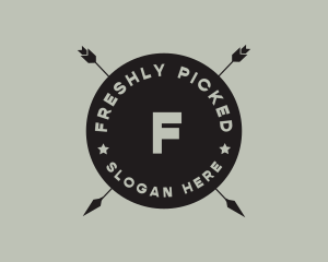 Hipster Arrow Fishing Camping logo design