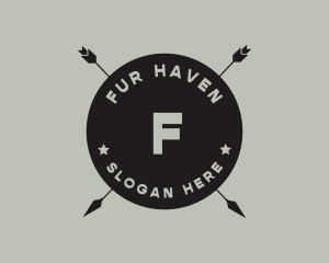 Hipster Arrow Fishing Camping logo design