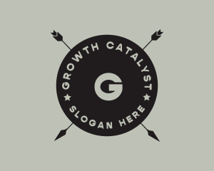 Hipster Arrow Fishing Camping logo design