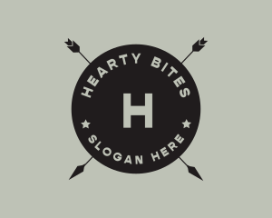 Hipster Arrow Fishing Camping logo design