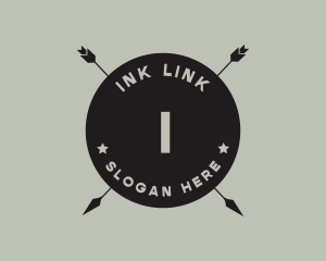 Hipster Arrow Fishing Camping logo design