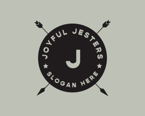 Hipster Arrow Fishing Camping logo design