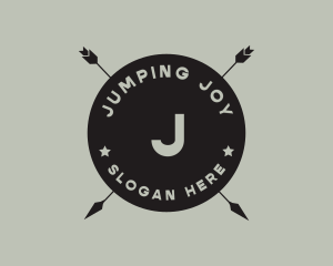 Hipster Arrow Fishing Camping logo design