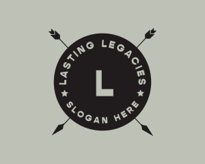 Hipster Arrow Fishing Camping logo design