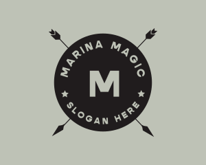 Hipster Arrow Fishing Camping logo design