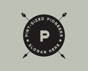 Hipster Arrow Fishing Camping logo design