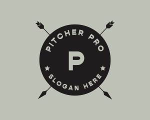 Hipster Arrow Fishing Camping logo design