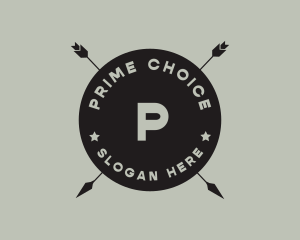 Hipster Arrow Fishing Camping logo design