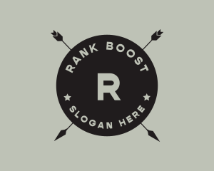 Hipster Arrow Fishing Camping logo design