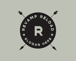 Hipster Arrow Fishing Camping logo design