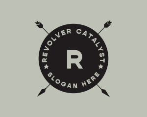 Hipster Arrow Fishing Camping logo design