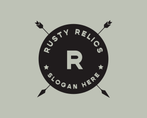 Hipster Arrow Fishing Camping logo design