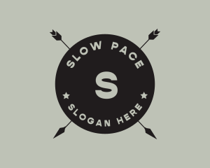 Hipster Arrow Fishing Camping logo design