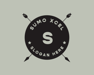 Hipster Arrow Fishing Camping logo design