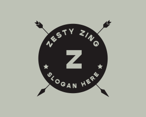 Hipster Arrow Fishing Camping logo design