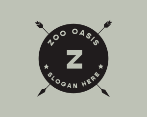 Hipster Arrow Fishing Camping logo design