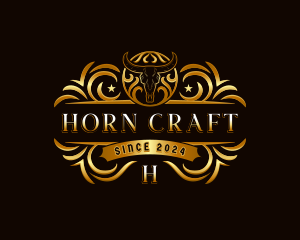 Cattle Bull Horn logo design