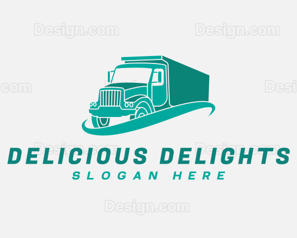 Truck Hauling Transport Logo