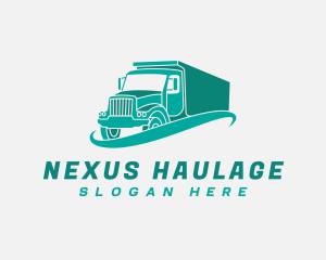 Truck Hauling Transport logo design