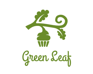 Green Organic Vegan Cupcake logo