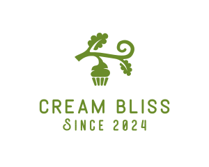 Green Organic Vegan Cupcake logo