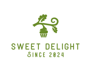 Green Organic Vegan Cupcake logo