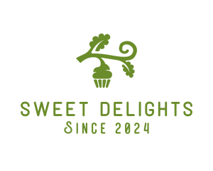 Green Organic Vegan Cupcake logo