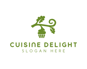 Organic Vegan Cupcake logo design