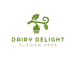 Organic Vegan Cupcake logo design