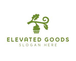 Organic Vegan Cupcake logo design