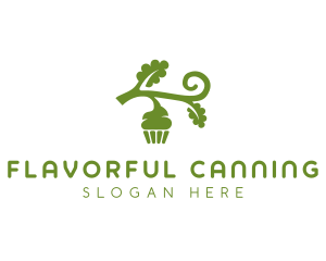 Organic Vegan Cupcake logo design