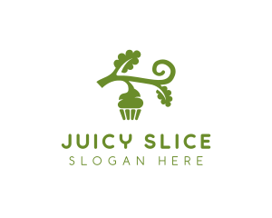 Organic Vegan Cupcake logo design