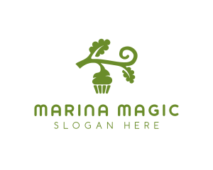 Organic Vegan Cupcake logo design