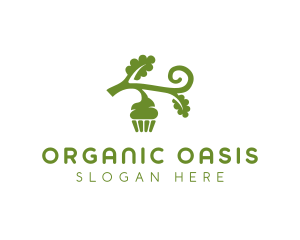 Organic Vegan Cupcake logo design