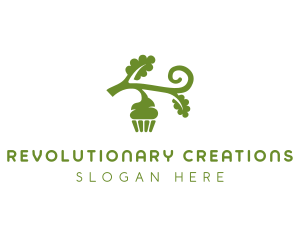 Organic Vegan Cupcake logo design