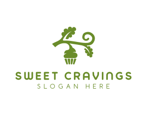 Organic Vegan Cupcake logo design