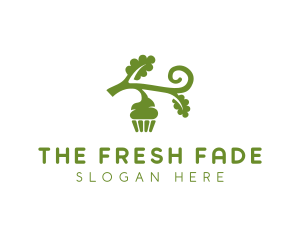 Organic Vegan Cupcake logo design