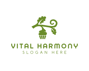 Organic Vegan Cupcake logo design