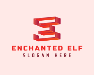 Digital 3D Letter E logo design