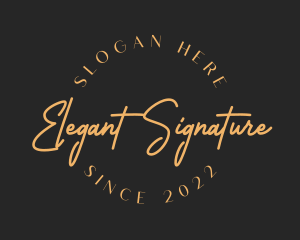 Round Handwriting Signature logo design