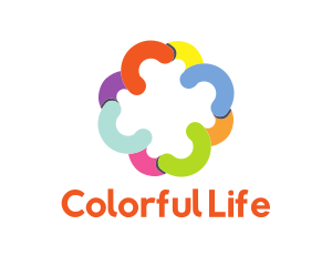 Colorful Flower Arcs logo design