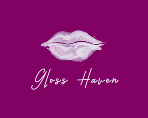 Watercolor Lipstick Cosmetics  logo design