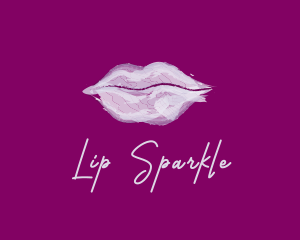 Watercolor Lipstick Cosmetics  logo design