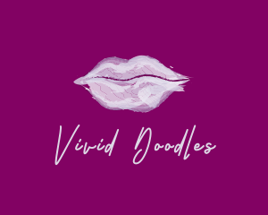 Watercolor Lipstick Cosmetics  logo design