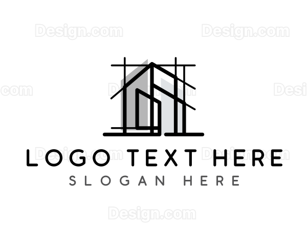 House Blueprint Architecture Logo