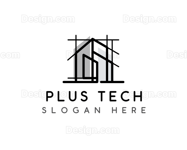 House Blueprint Architecture Logo